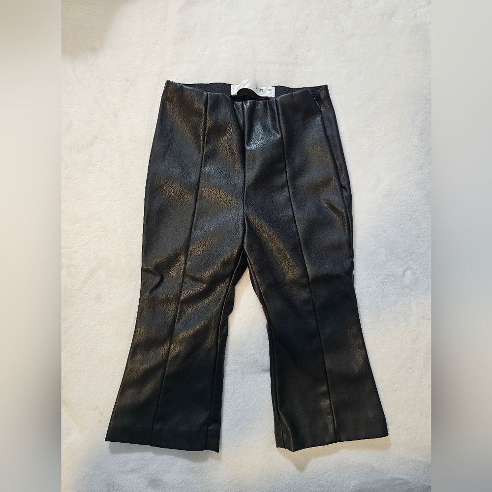 Zara Black Faux Leather Trousers